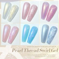 6 Colors White Pink Pearl Thread Swirl Gel Polish Set 7ml -Born Pretty Salon 59196 ZI 1 da7cc67c d12f 4883 886c 9c0f257db618