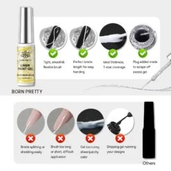 2 Bottles Platinum Gold & Silver Paint Gel 8ml -Born Pretty Salon 59212 ZI 6 4d1d5b0b 2be9 45d5 9e37 4038f04f00c2