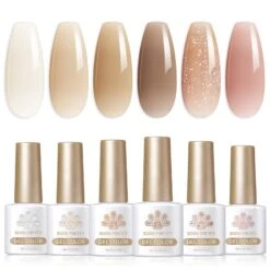6 Colors Nude Jelly Gel Polish Set Secret Garden 7ml
