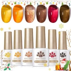 6 Colors Orange Brown Jelly Gel Set Crystal Amber 7ml