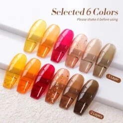 6 Colors Orange Brown Jelly Gel Set Crystal Amber 7ml -Born Pretty Salon 59238 ZI 2 64845b2e 3cae 4e4a 9c0e 49a4826ff051