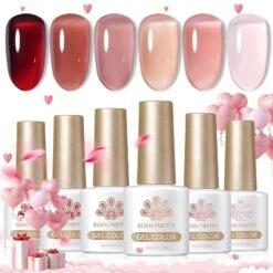 6 Colors Jelly Gel Polish Set Wild Roses 7ml -Born Pretty Salon 59242