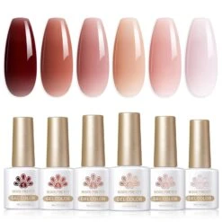 6 Colors Jelly Gel Polish Set Wild Roses 7ml
