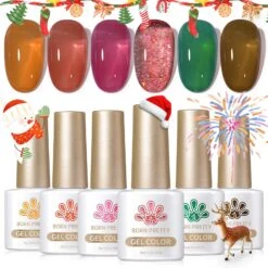6 Colors Jelly Gel Polish Set Trail Of Green 7ml