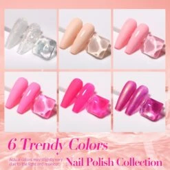 6 Colors BORN PRETTY Pink Nail Polish Set 10ml -Born Pretty Salon 59283 ZI 1