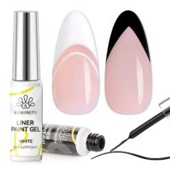 2 Colors Black White Liner Paint Gel 8ml -Born Pretty Salon 59284 ZHU 1