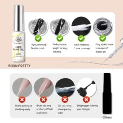 2 Colors Black White Liner Paint Gel 8ml -Born Pretty Salon 59284 ZI 6 5fc9ac3a 2737 4b46 996f 47cb4f0fff88