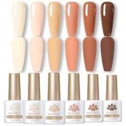 6 Colors Gel Polish Set Cream Cocoa 7ml