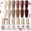 6 Colors Brown Gel Polish Set Coffee Latte 7ml