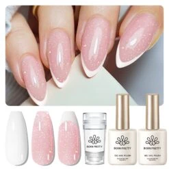 3pcs Pink White French Nails Kit #05 15ml