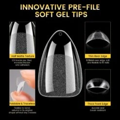 No Brand 288pcs Short Almond Pre-File Nail Tips 12 Different Sizes -Born Pretty Salon 59483 ZI 3