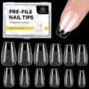 No Brand 288pcs Short Coffin Pre-File Nail Tips 12 Different Sizes