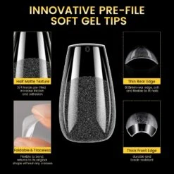 No Brand 288pcs Short Coffin Pre-File Nail Tips 12 Different Sizes -Born Pretty Salon 59484 ZI 3