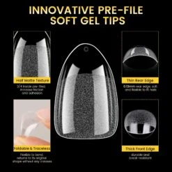 No Brand 288pcs Short Oval Pre-File Nail Tips 12 Different Sizes -Born Pretty Salon 59485 ZI 3