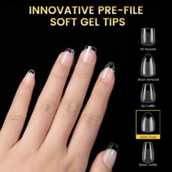 No Brand 288pcs Short Oval Pre-File Nail Tips 12 Different Sizes -Born Pretty Salon 59485 ZI 5