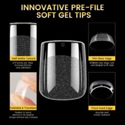 No Brand 288pcs XS Square Pre-File Nail Tips 12 Different Sizes -Born Pretty Salon 59487 ZI 3