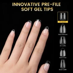 No Brand 288pcs XS Square Pre-File Nail Tips 12 Different Sizes -Born Pretty Salon 59487 ZI 5