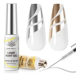 2 Bottles Mirror Metal Silver & Gold Liner Gel 8ml -Born Pretty Salon 59515 ZHU 1