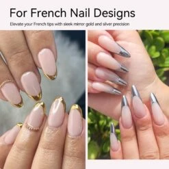 2 Bottles Mirror Metal Silver & Gold Liner Gel 8ml -Born Pretty Salon 59515 ZI 3