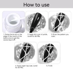 2 Bottles Mirror Metal Silver & Gold Liner Gel 8ml -Born Pretty Salon 59515 ZI 7