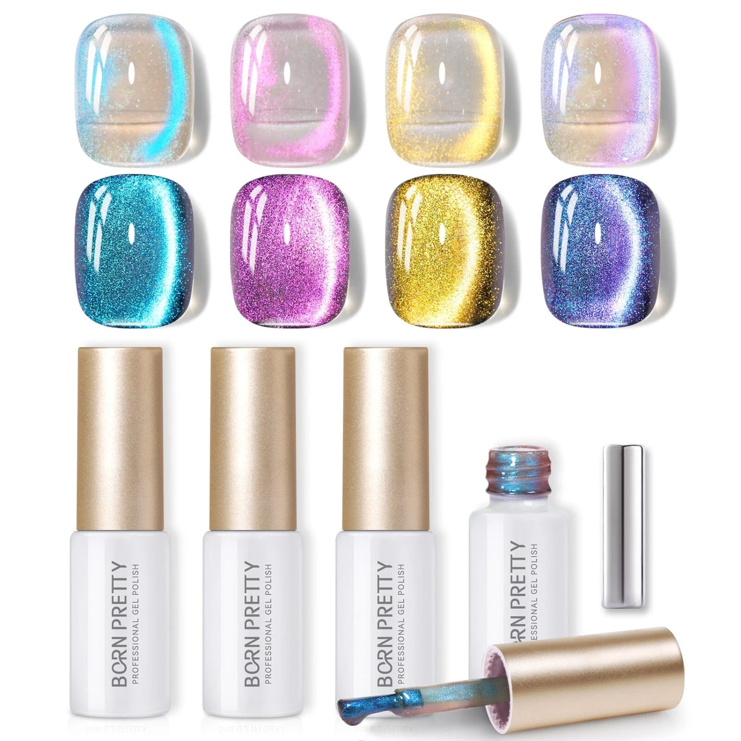 4 Colors Auroras Cat Magnetic Gel Polish Set 5ml 1 4 Colors Auroras Cat Magnetic Gel Polish Set 5ml