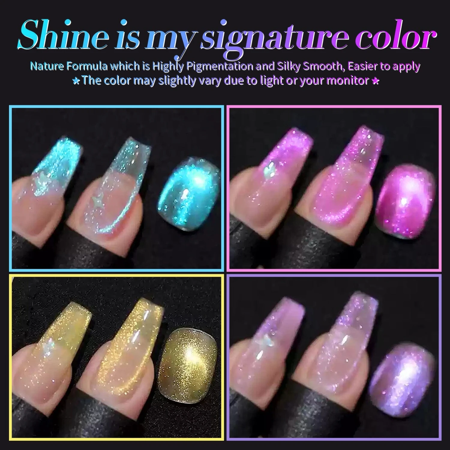 4 Colors Auroras Cat Magnetic Gel Polish Set 5ml 8 4 Colors Auroras Cat Magnetic Gel Polish Set 5ml - Image 8
