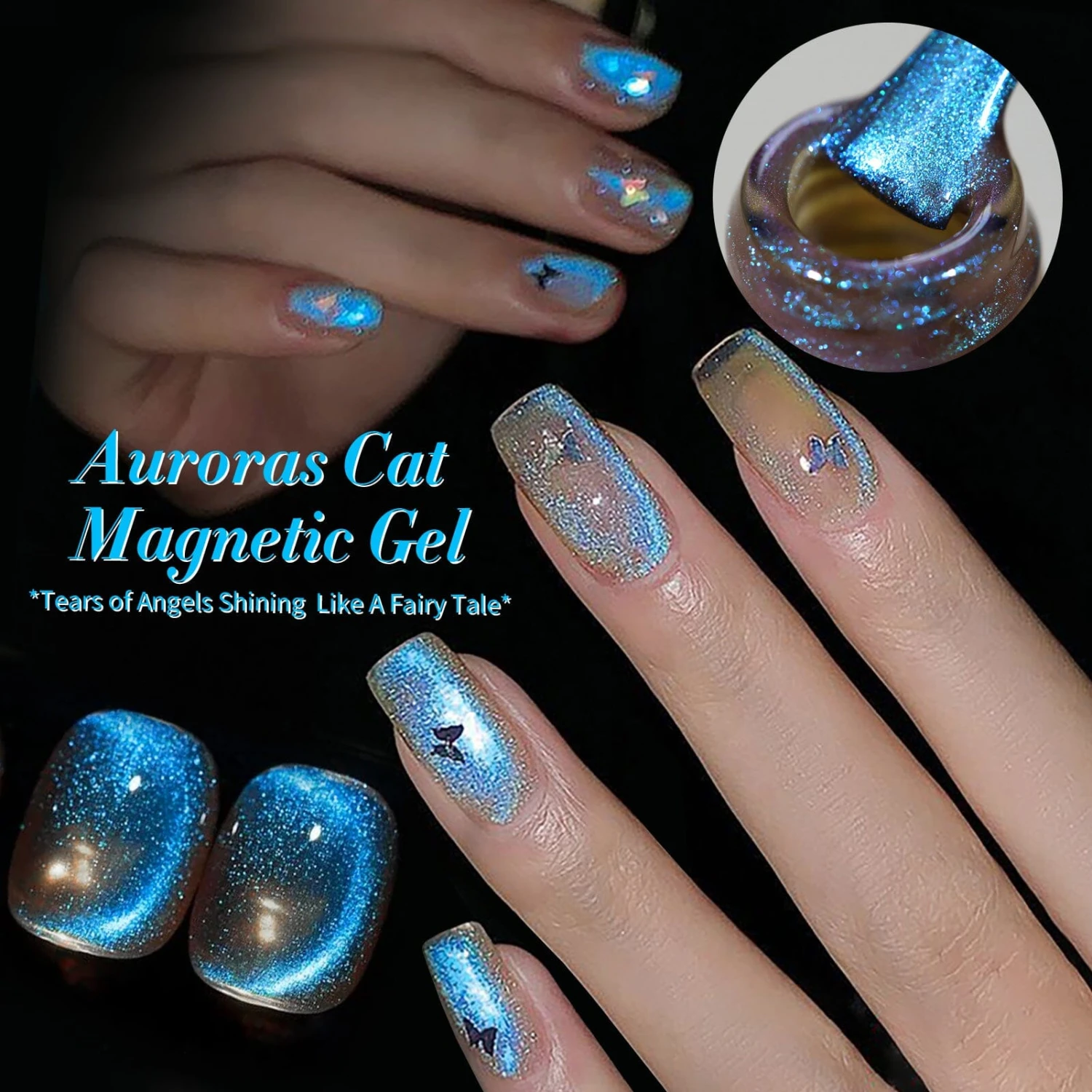4 Colors Auroras Cat Magnetic Gel Polish Set 5ml 2 4 Colors Auroras Cat Magnetic Gel Polish Set 5ml - Image 2