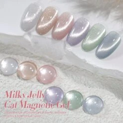 6 Colors Milky Jelly Cat Magnetic Gel Polish Set 7ml -Born Pretty Salon 59591 ZI 5