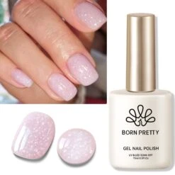 Pink Snow Glitter Jelly Gel Polish 15ml -Born Pretty Salon 59678 ZHU 1