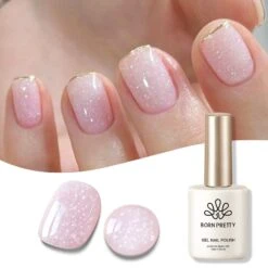 Pink Snow Glitter Jelly Gel Polish 15ml