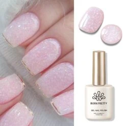 Pink Snow Glitter Jelly Gel Polish 15ml -Born Pretty Salon 59678 ZHU 3