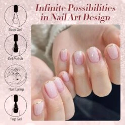 Pink Snow Glitter Jelly Gel Polish 15ml -Born Pretty Salon 59678 ZI 6