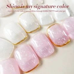 Pink Snow Glitter Jelly Gel Polish 15ml -Born Pretty Salon 59678 ZI 8
