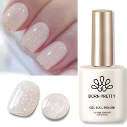 Nude Snow Glitter Jelly Gel Polish 15ml -Born Pretty Salon 59679 ZHU 1