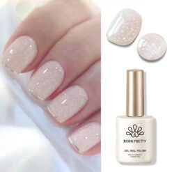 Nude Snow Glitter Jelly Gel Polish 15ml -Born Pretty Salon 59679 ZHU 3