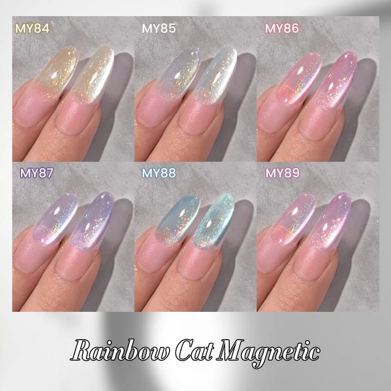 Water Light Rainbow Cat Magnetic Gel Polish MY84-MY89 10ml 4 Water Light Rainbow Cat Magnetic Gel Polish MY84-MY89 10ml - Image 4