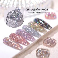 6 Colors BORN PRETTY Gold Black Glitter Reflective Gel Polish Set 7ml -Born Pretty Salon 59735 ZI 2