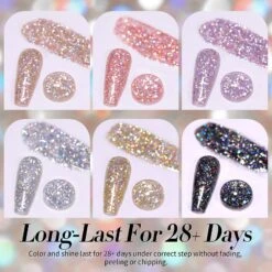6 Colors BORN PRETTY Gold Black Glitter Reflective Gel Polish Set 7ml -Born Pretty Salon 59735 ZI 3
