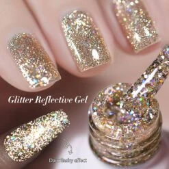 6 Colors BORN PRETTY Gold Black Glitter Reflective Gel Polish Set 7ml -Born Pretty Salon 59735 ZI 7