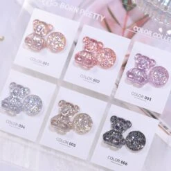 6 Colors BORN PRETTY Gold Black Glitter Reflective Gel Polish Set 7ml -Born Pretty Salon 59735 ZI 8