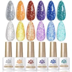 6 Colors BORN PRETTY Colorful Reflective Gel Polish Set 7ml