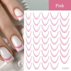 No Brand 3D Gradient French Line Nail Stickers -Born Pretty Salon 59742 SXA 2