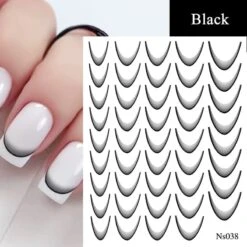 No Brand 3D Gradient French Line Nail Stickers -Born Pretty Salon 59742 SXA 3