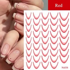 No Brand 3D Gradient French Line Nail Stickers -Born Pretty Salon 59742 SXA 4