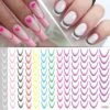 No Brand 3D Gradient French Line Nail Stickers