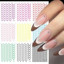 No Brand 3D Gradient French Line Nail Stickers -Born Pretty Salon 59742 ZHU 10