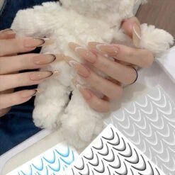 No Brand 3D Gradient French Line Nail Stickers -Born Pretty Salon 59742 ZHU 11