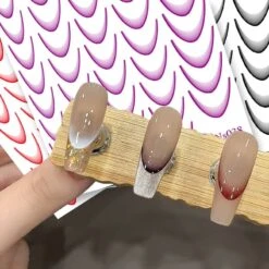 No Brand 3D Gradient French Line Nail Stickers -Born Pretty Salon 59742 ZHU 12