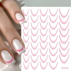 No Brand 3D Gradient French Line Nail Stickers -Born Pretty Salon 59742 ZHU 3