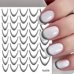 No Brand 3D Gradient French Line Nail Stickers -Born Pretty Salon 59742 ZHU 4